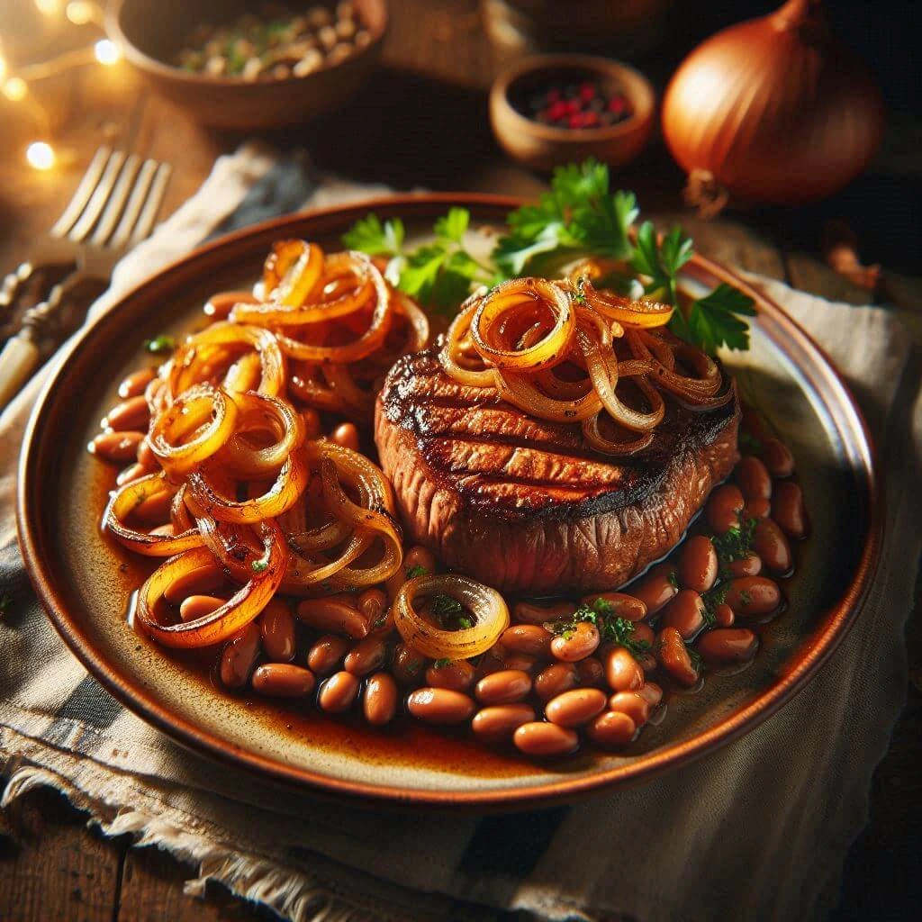 Steak and Beans and Onions Recipe